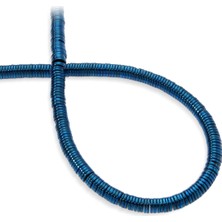 Hematit Doğal Taş Parlak Mavi Daire Kesim 6X1MM Dizi