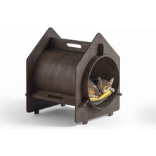 Feyza Design Doğal Ahşap Kedi Evi ve Yuvası, Şık ve Rahat Tasarım