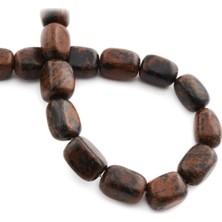 Obsidyen Doğal Taş Kahverengi Dikdörtgen Kesim 10X14MM Dizi