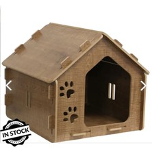 Feyza Design Doğal Ahşap Kedi Evi ve Kafesi, Şık ve Rahat Kedi Yuvası