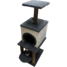 Feyza Design Katlı Tırmalamalı Kedi Oyun Evi 115X50X40 Cm, Eğlenceli ve Dayanıklı