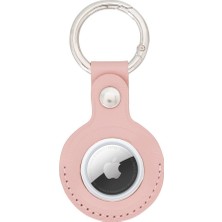 Sinerjim Apple AirTag Uyumlu Deri Anahtarlık, NU2 Pembe