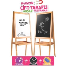 Kiddico Toys Dıytoy Ahşap Yazı Tahtası Manyetik Özellikli Çift Taraflı