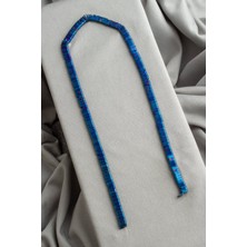 Hematit Doğal Taş Mavi Çift Delikli 2X6MM Dizi