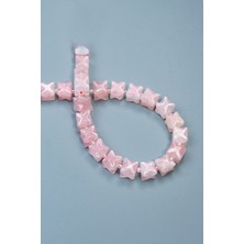 Pembe Kuvars Doğal Taş Küp Yıldız Kesim 10X10MM Dizi