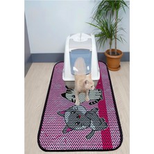 Feyza Design 60X120 cm Xxl Desenli Kedi Tuvalet Önü Elekli Paspas