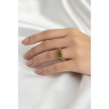 Clariss Pirinç Gold Renk Külçe Altın Model Kadın Yüzük