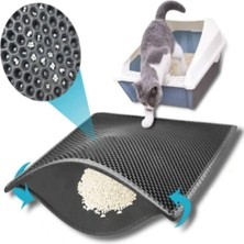 Feyza Design 60X42 cm Kedi Tuvalet Önü Paspası Siyah, Temiz ve Kullanışlı Tasarım