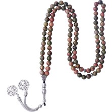 Bütüncül Şifa Unakit Doğal Taş Tesbih 99'lu