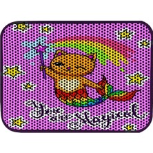Feyza Design Elekli Desenli Kedi Tuvalet Önü Paspası 60X45 Cm, Pratik ve Şık Tasarım
