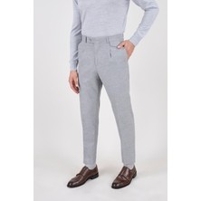 Paco Romano Erkek Gri Tek Pileli Pantolon