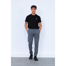 Gri Yandan Cepli Klasik Pantolon