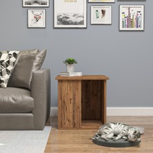 Feyza Design Şık ve Kullanışlı Tekir Kedi Evi, Kedi Kafesi ve Yan Sehpa Seti