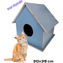 Feyza Design Suya Dayanıklı Ahşap Kedi Yuvası 30X35 Cm, Dış Mekan Izolasyonlu