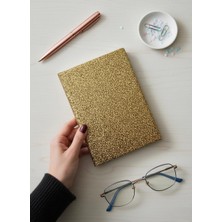 Adalinhome Parıltılı Çizgili Defter – Günlük ve Not Defteri / 14X20 Cm/ 168 Yaprak