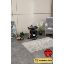 Feyza Design Yıkanabilir Kedi Tırmalama ve Oyun Evi Antrasit, Konforlu ve Şık Tasarım