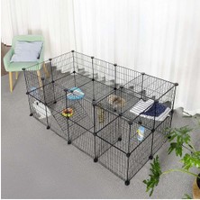Feyza Design Portatif Metal Kedi, Köpek, Kuş ve Evcil Hayvan Oyun Parkı Kafesi