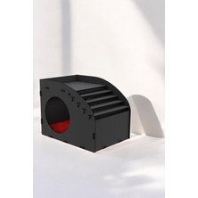 Feyza Design Ahşap Kedi Evi ve Kulübesi, Büyük Boy, Siyah, Konforlu ve Şık