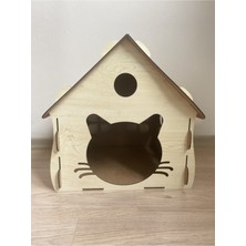 Feyza Design El Yapımı Ahşap Şık Kedi Evi, Rahat ve Estetik Tasarım