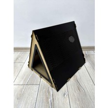 Feyza Design Modern Ahşap Kedi Evi, Isme Özel Tasarım ve Sağlam Üçgen Model