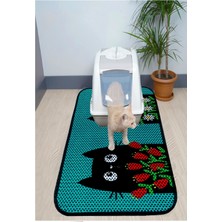 Feyza Design Desenli Büyük Boy Kedi Tuvalet Paspası, 60X120 Cm, Temiz ve Şık Kullanım
