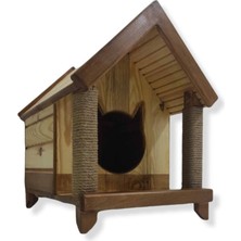 Feyza Design Renkli Kedi Yuvası Dış ve Iç Mekan, Tırmalama Ipi ile Şık Tasarım