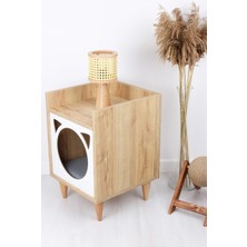 Feyza Design El Yapımı Ahşap Komodin ve Kedi Evi, Şık ve Fonksiyonel Tasarım