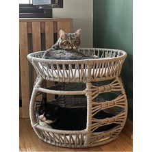 Feyza Design Konforlu Çift Katlı Kedi Yatağı, Rahat ve Şık Tasarım