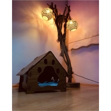 Feyza Design Şık Ahşap Kedi Evi, Dekoratif ve Konforlu 40X40X40 cm