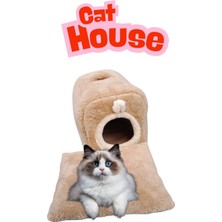 Feyza Design Yumuşak Peluş Minderli Kedi ve Köpek Evleri, Konforlu Yaşam Alanı