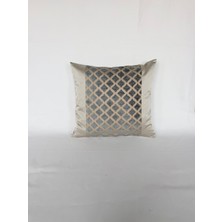 Pemteks Tekstil 45X50 Mavi Şönil Desenli Saten Çerçeveli Fermuarlı Kırlent Kılıfı