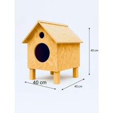 Feyza Design Sevimli Kedi Evi 40X40X40 Cm, Iç ve Dış Mekan Için Uygun
