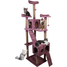 Feyza Design 3 Katlı Çok Amaçlı Kedi Evi ve Tırmalama Tahtası