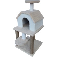 Feyza Design Çift Katlı Şık Kedi Evi, Konfor ve Eğlence Için Tasarlandı
