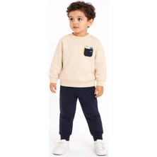 Gigi Giyim Göz Detaylı Cepli Üç Ip Erkek Çocuk Takım