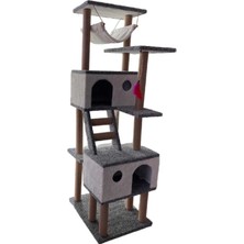Feyza Design Lüks Kedi Tırmalama Evi ve Oyun Platformu, Hamaklı Yuva Tarzı