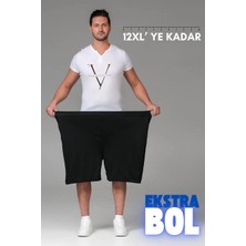 Vladivosto Ekstra Bol Kalıp Beli Lastikli Büyük Beden Baggy Oversize Dizüstü Bermuda Şort