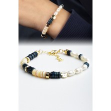 Sedef ve Inci Doğal Taş Rondela Bileklik