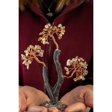 Sitrin Taşı El Yapımı 8X17CM Doğal Taş Dekoratif Hayat Ağacı