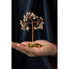 Sitrin Taşı El Yapımı 5X8CM Doğal Taş Dekoratif Hayat Ağacı