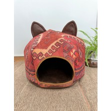 Feyza Design Renkli ve Şık Kemerli Kedi Evi, 39X39X30 Cm, Konforlu ve Güzel Tasarım