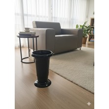 Siyah Silindir Çiçek Vazosu Çiçeklik Şemsiyelik 5,5 Lt