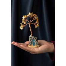 Akik Taşı El Yapımı 5X12CM Doğal Taş Dekoratif Hayat Ağacı