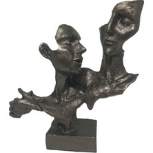 Şans Hediyelik Sevgili Biblo Mask Dekoratif Gümüş 23CMX24CM