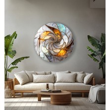Myphotostation Altın Spiral Işığı Yuvarlak Kırılmaz Cam Duvar Tablosu, Ev Duvar Hediyesi