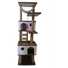 Feyza Design Rahat ve Eğlenceli Kedi Tırmalama, Hamaklı Yuvalı Oyun Alanı