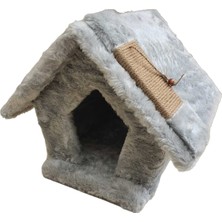 Feyza Design Yumuşak ve Şık Gri Kedi Evi, Konforlu ve Şık Tasarım, Rahat Kullanım