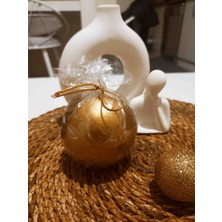 Ikona TRENDLİX-El Yapı Sarı Top Mum 1 Adet