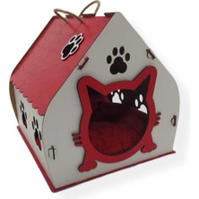 Feyza Design Doğal Ahşap Yetişkin Kedi Evi Hobbit Model, Şık ve Konforlu Tasarım