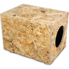 Feyza Design Ahşap Osb Kedi Kulübesi, 24X24X34 Cm, Sokak Kedileri Için Rahat Mekan